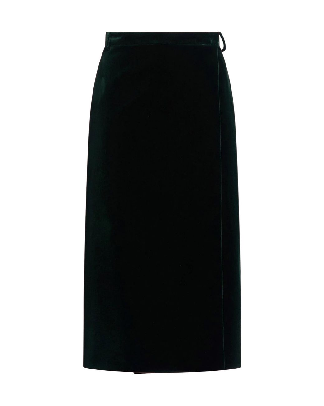 Saint Laurent Black Solidcolor Velvet Bodycon Skirt
