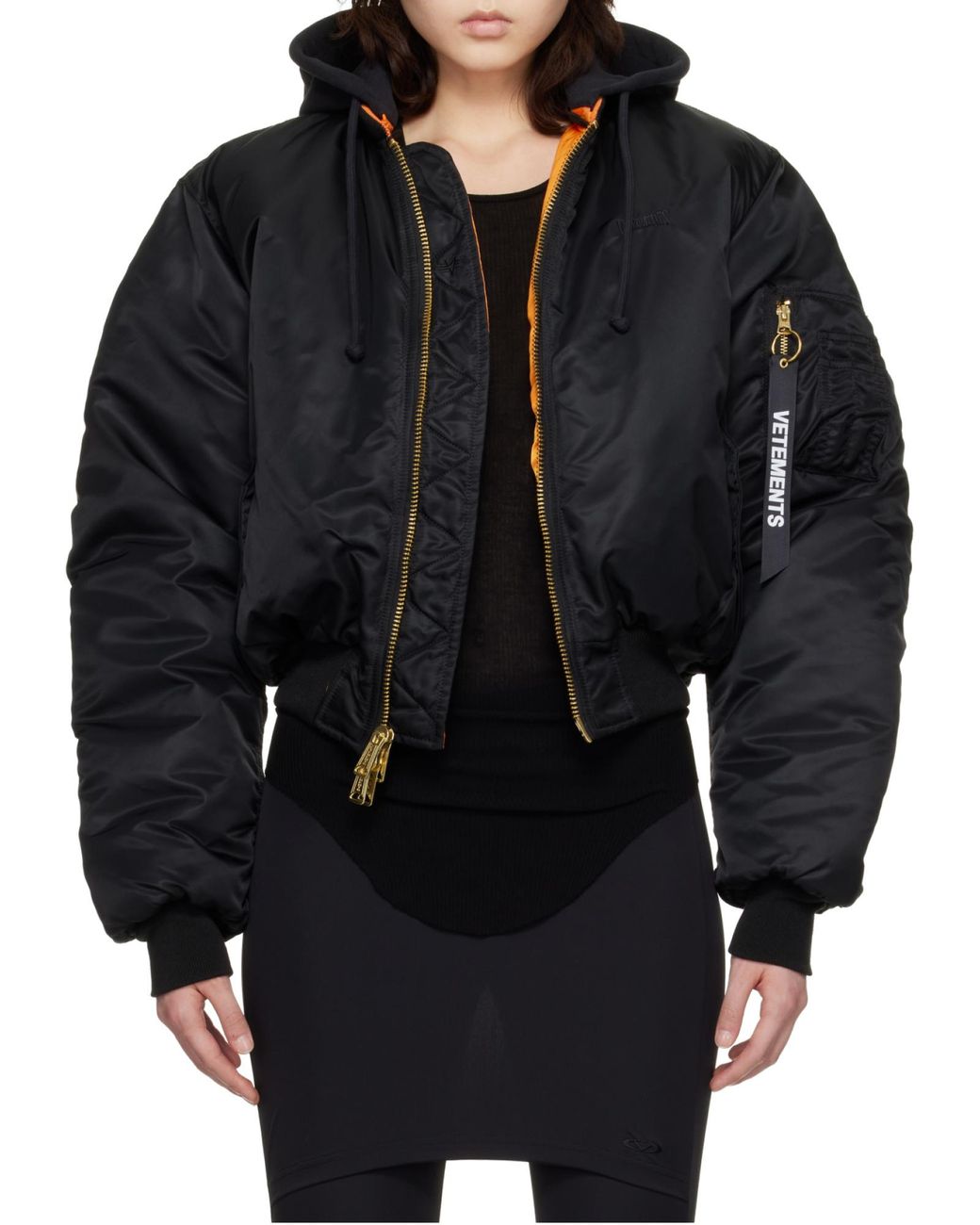 Vetements Black Reversible Bomber Jacket for men