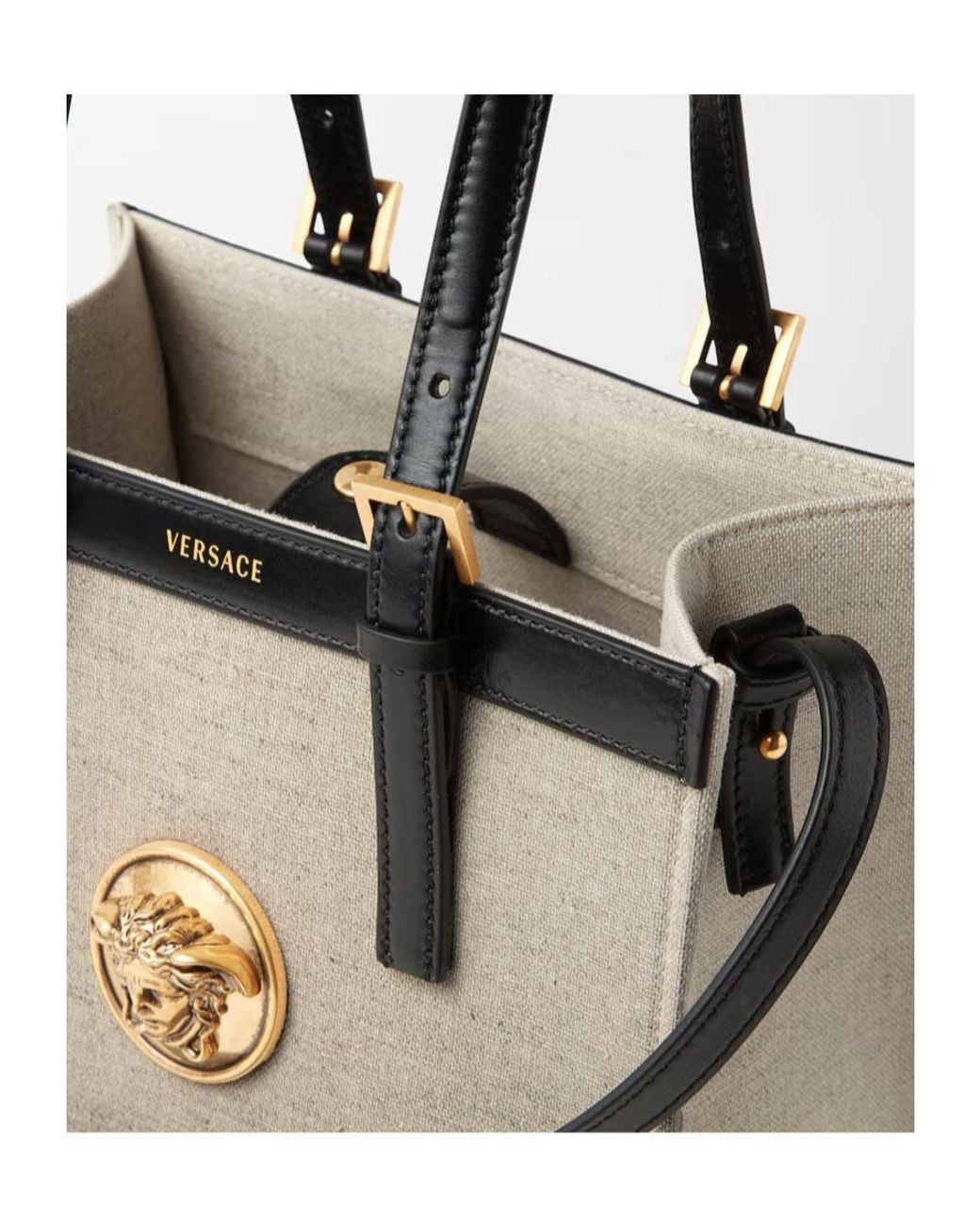 Versace Natural Rivière Mini Canvas Tote