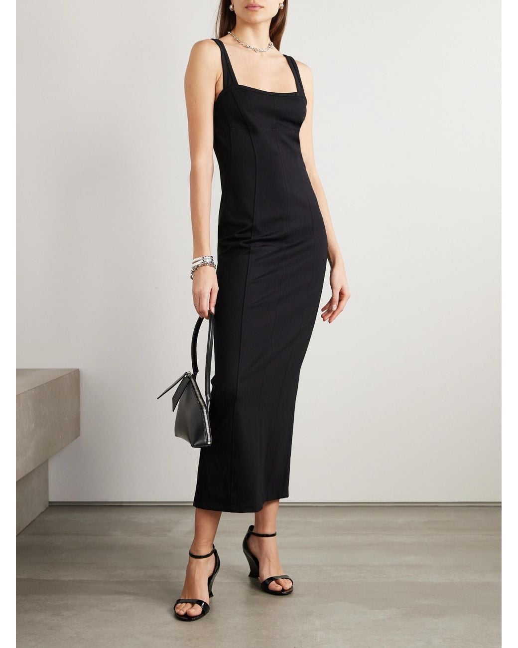 Helmut Lang Black Bodycon Slimming Dress