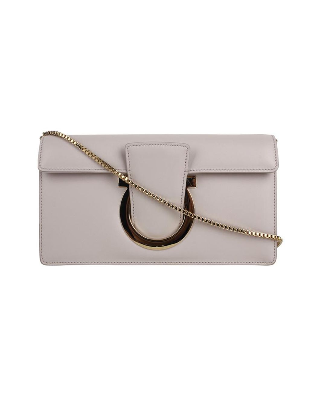 Ferragamo Gray Flip Open And Close Single Shoulder Bag