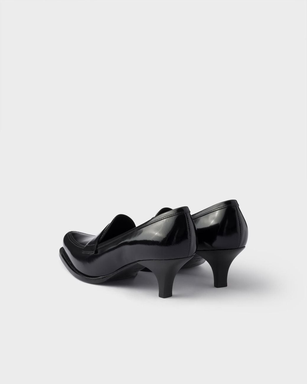 Prada Black Brushed Leather Loafers