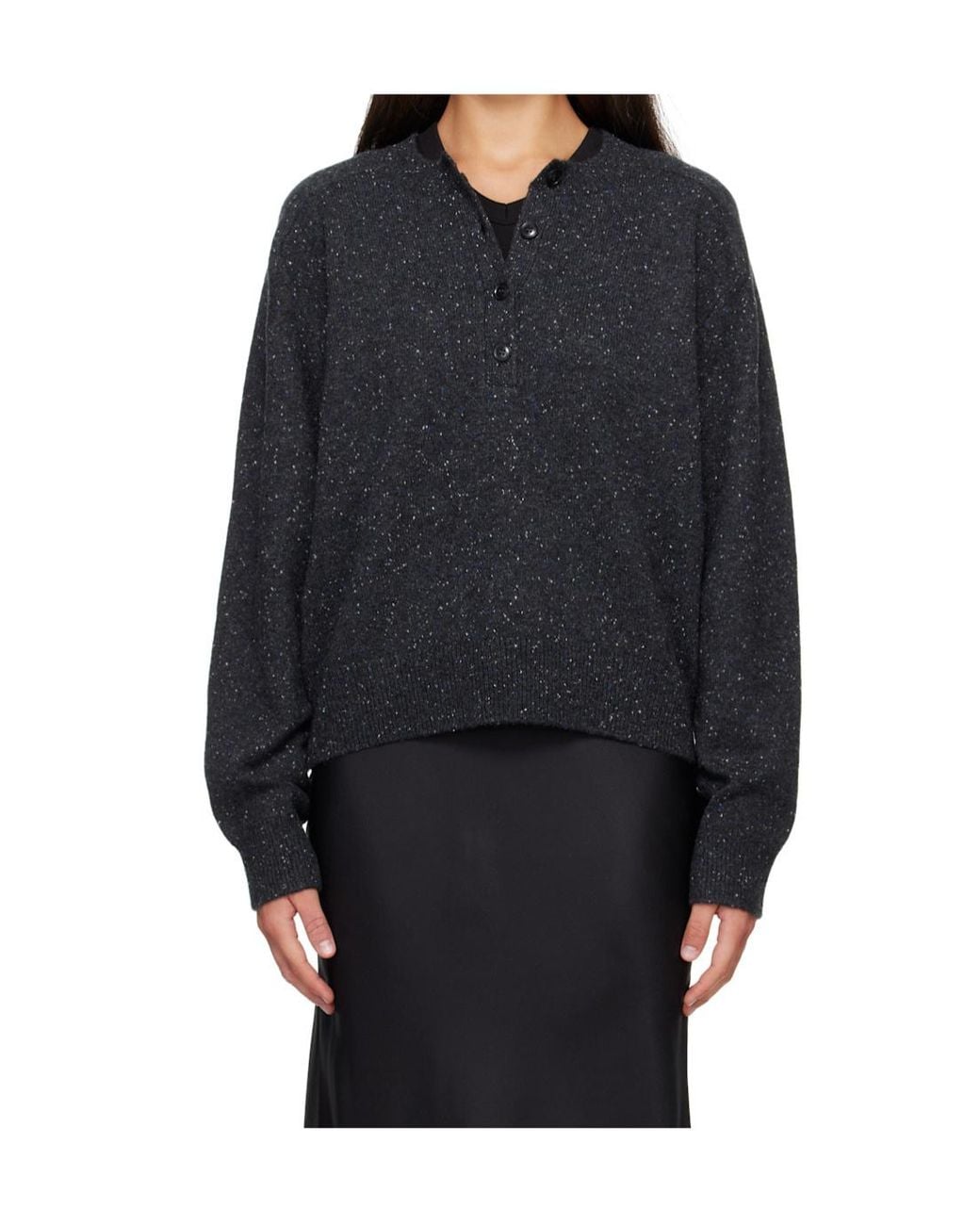 Loulou de Saison Blue Henley-Neck Sweater