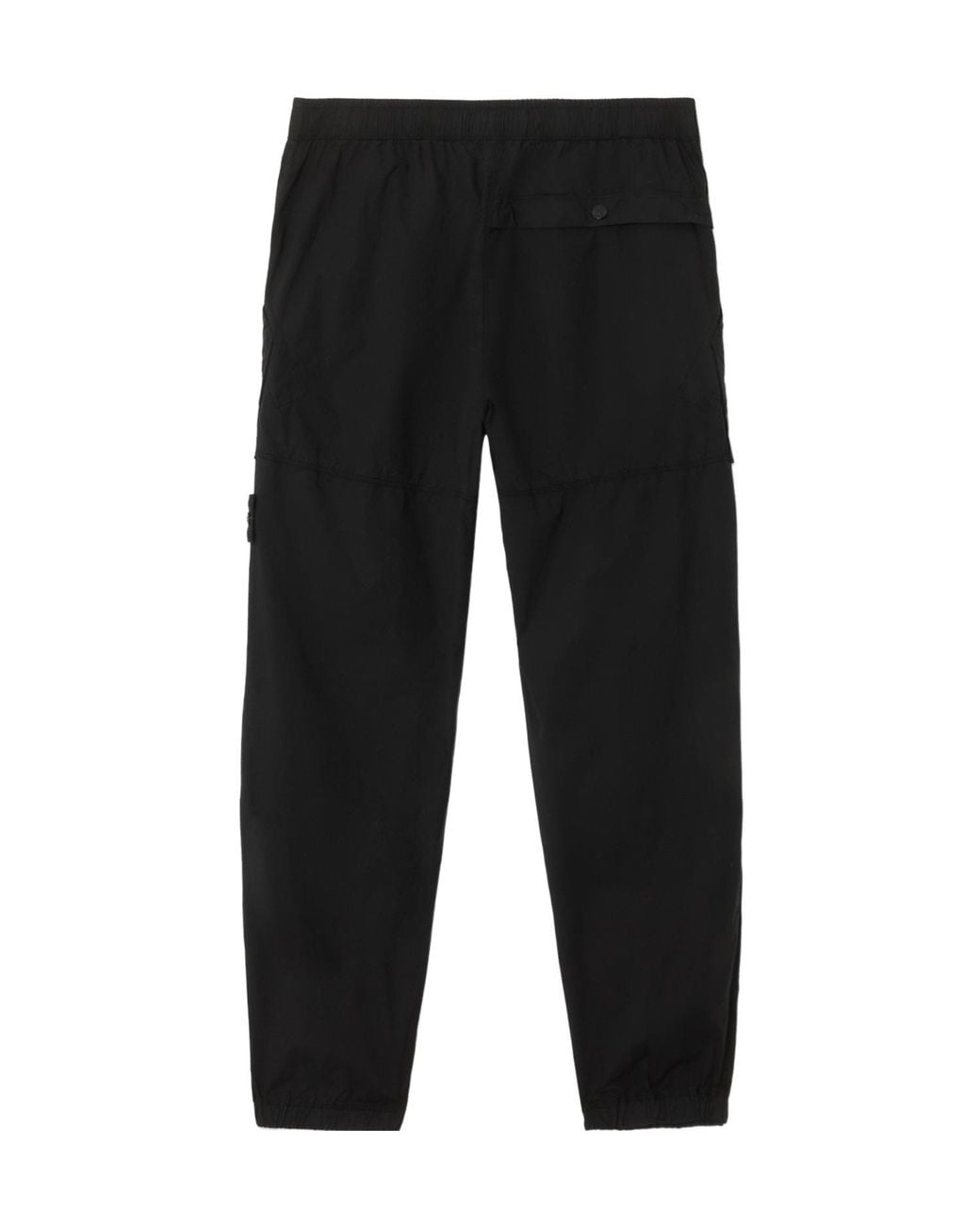 Stone Island Black Logo Patch Elastic Waist Trousers for men