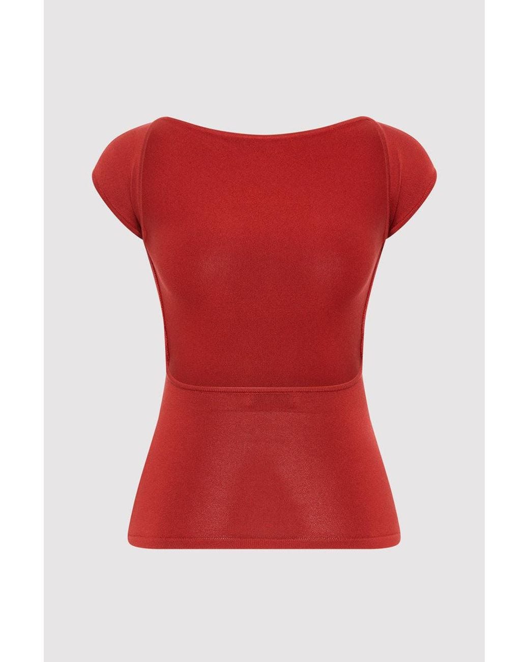 St. Agni Red Backless Knit Top