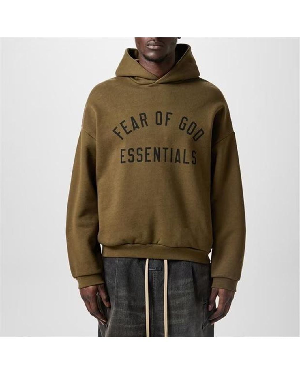 Fear Of God Green Logo Hooded Sweatshirt for men