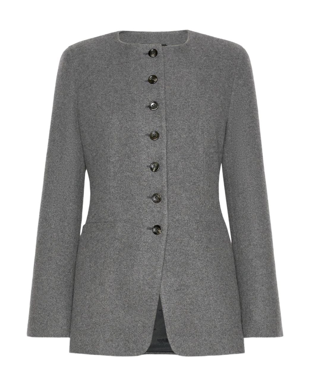 Max Mara Blue Textured Button-Front Jacket