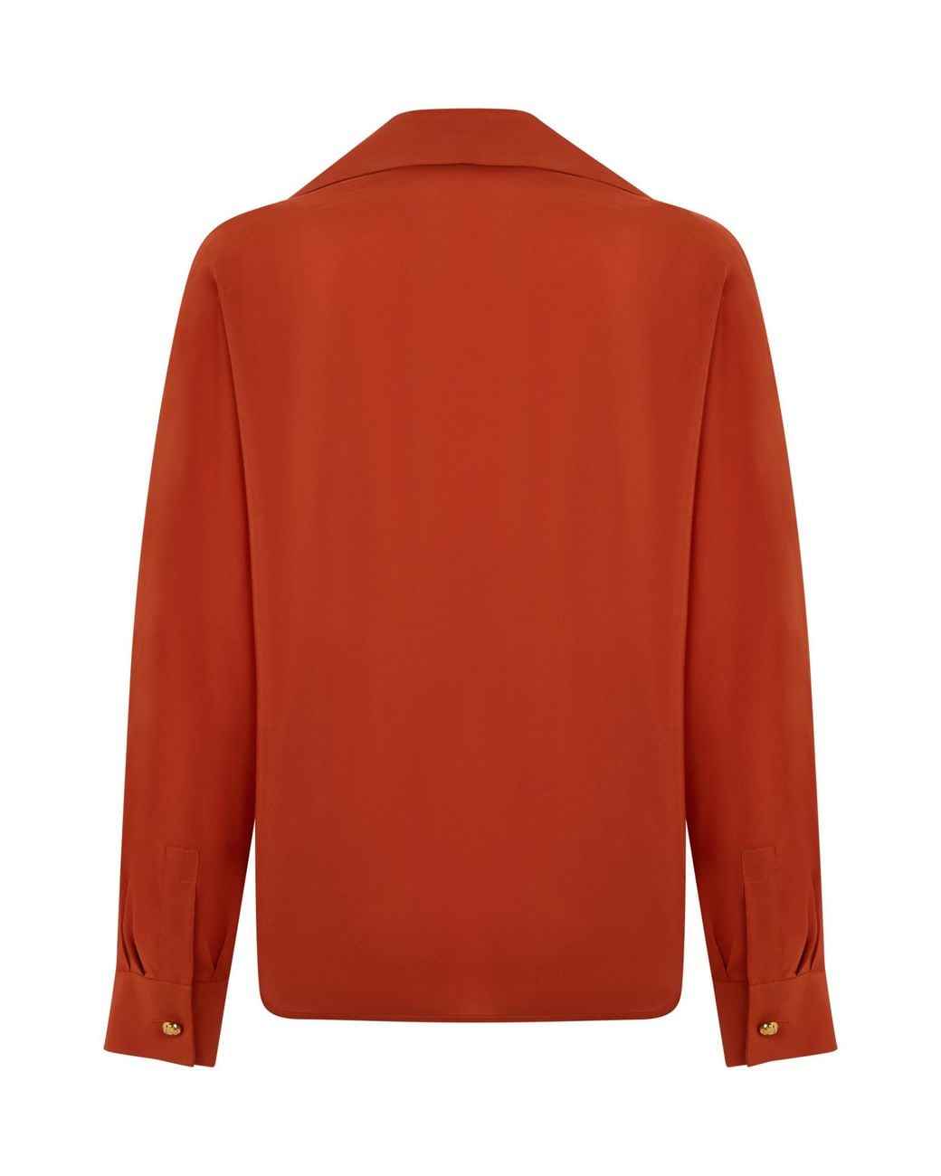 Max Mara Red Studio Buttoned Long Sleeve Top