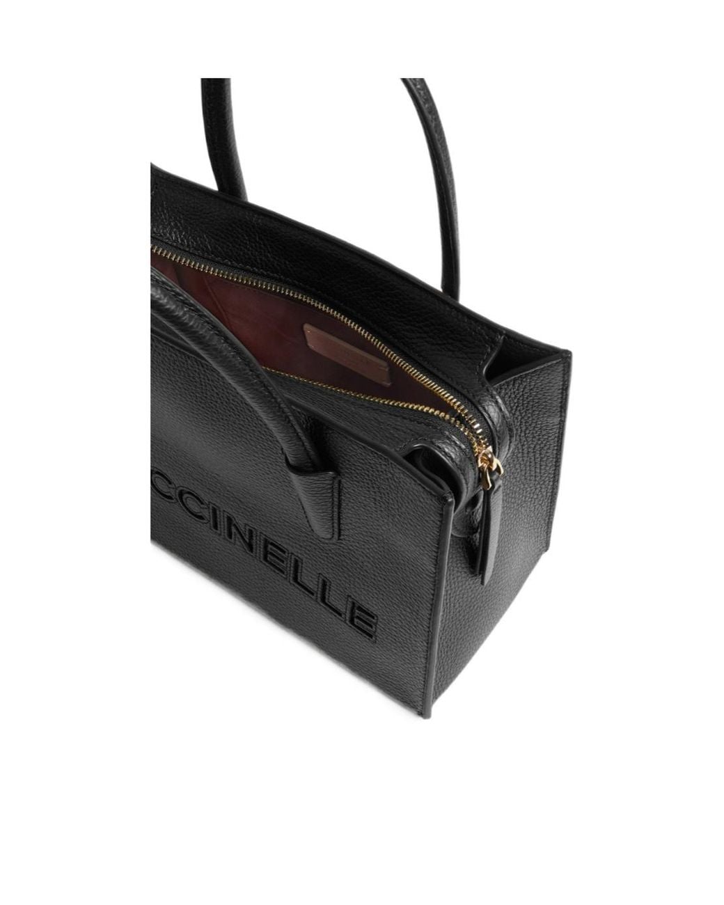 Coccinelle Black Embossed Logo Shoulder Bag
