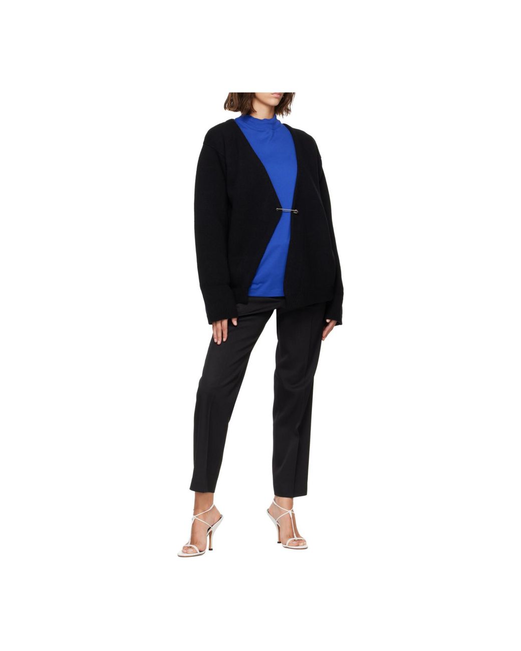 Rohe Black Off-Shoulder Wrap Cardigan