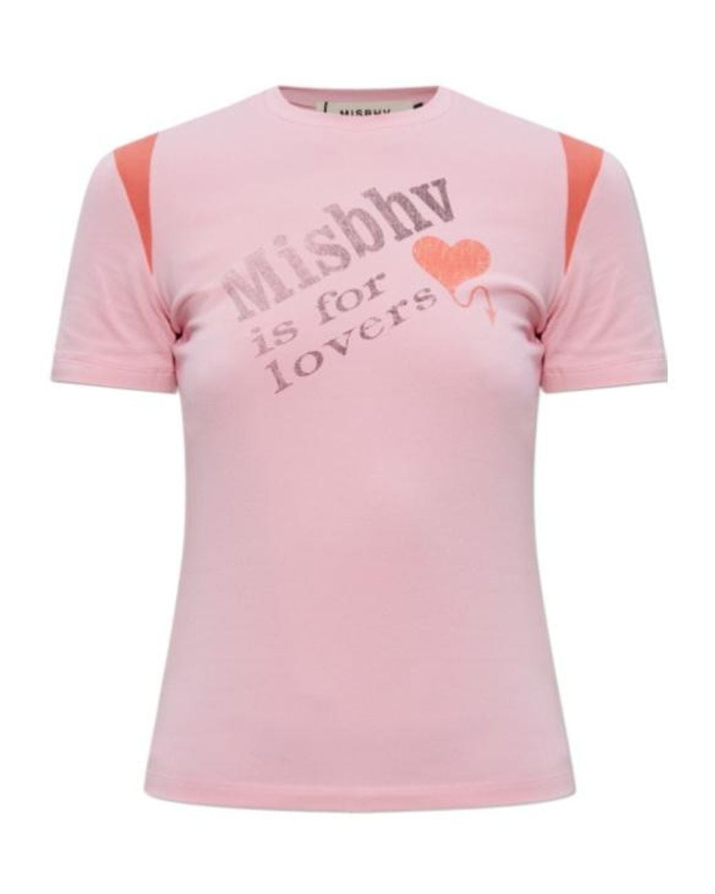 M I S B H V Pink Logo Fitted T-Shirt