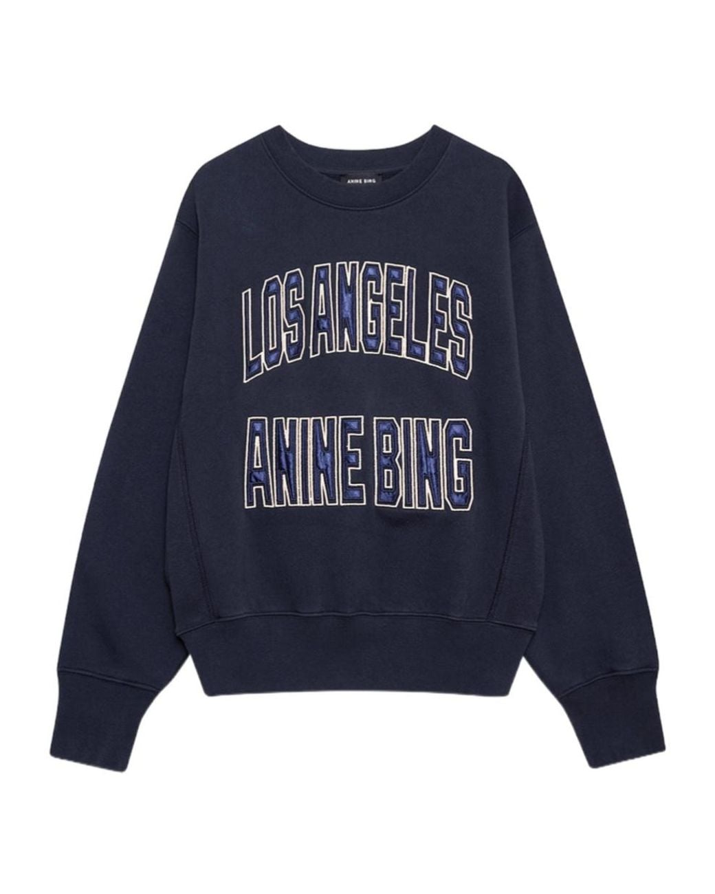 Anine Bing Blue Harry Shrunken Logo Sweatshirt