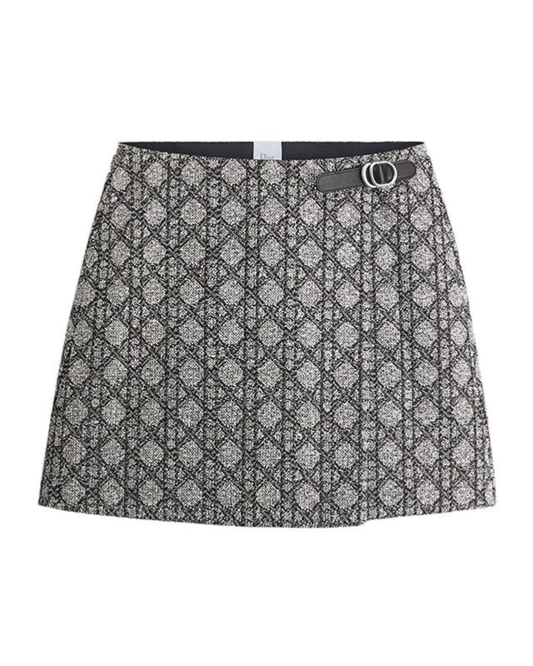 Dior Gray Alps Cannage Wrap Skirt