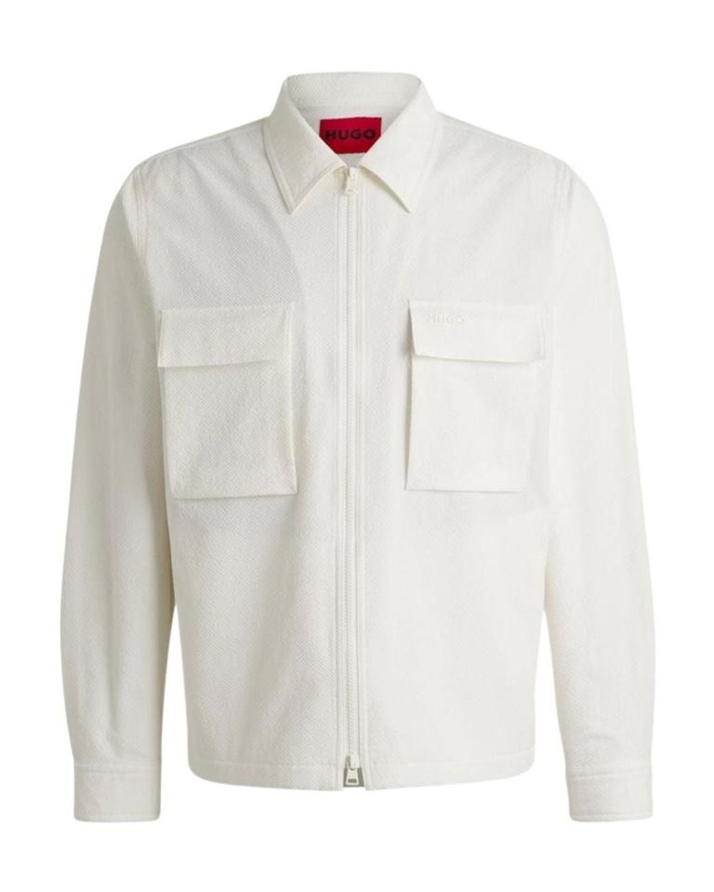 Boss White Long-Sleeved Casual Jacket for men