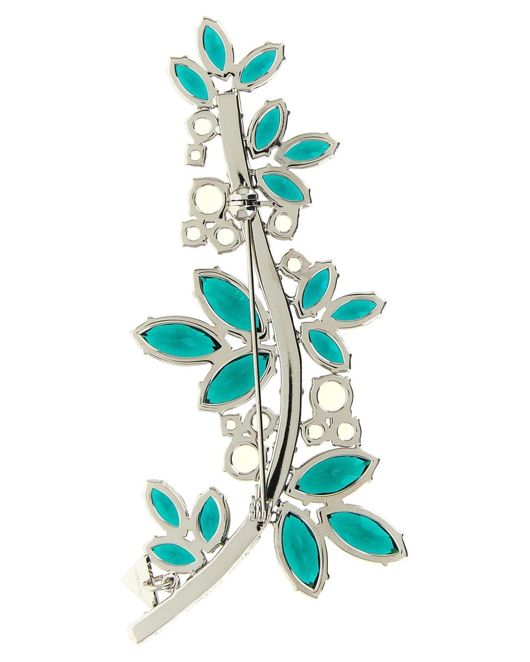 Prada Green Embellished Flowers Brooch