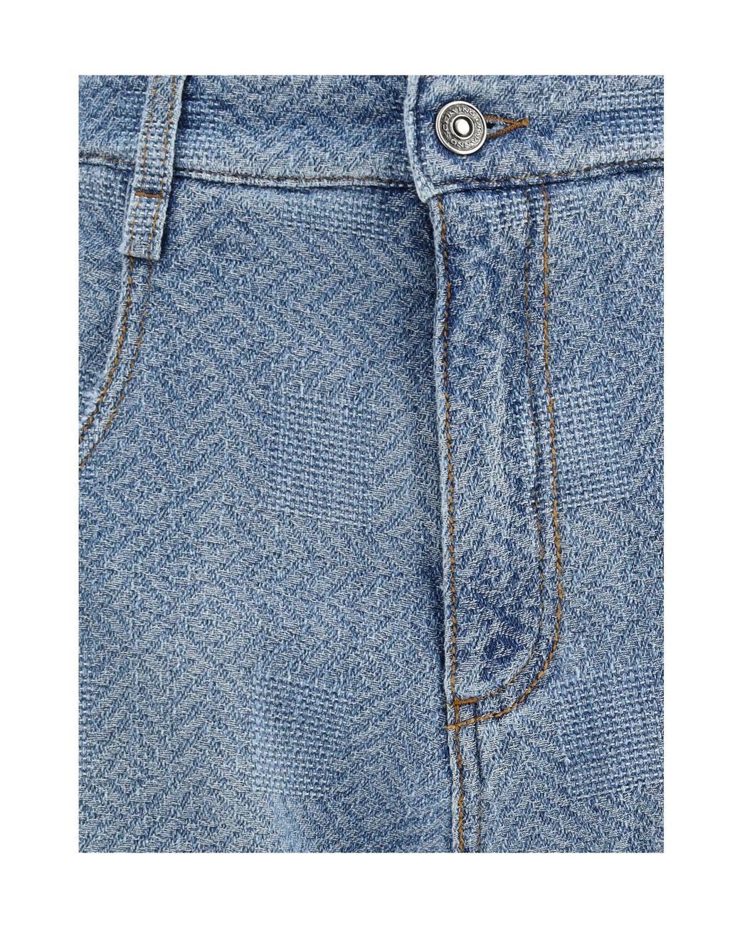 Ermanno Scervino Blue Wide-Leg Patterned Jeans