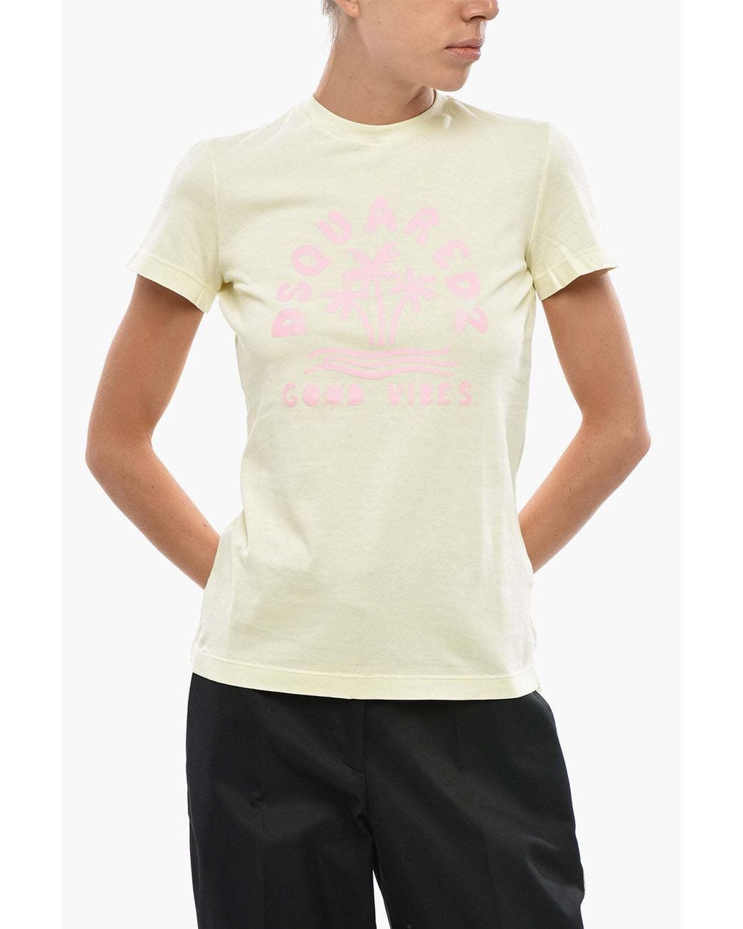 DSquared² White Logo-Print Crew-Neck T-Shirt