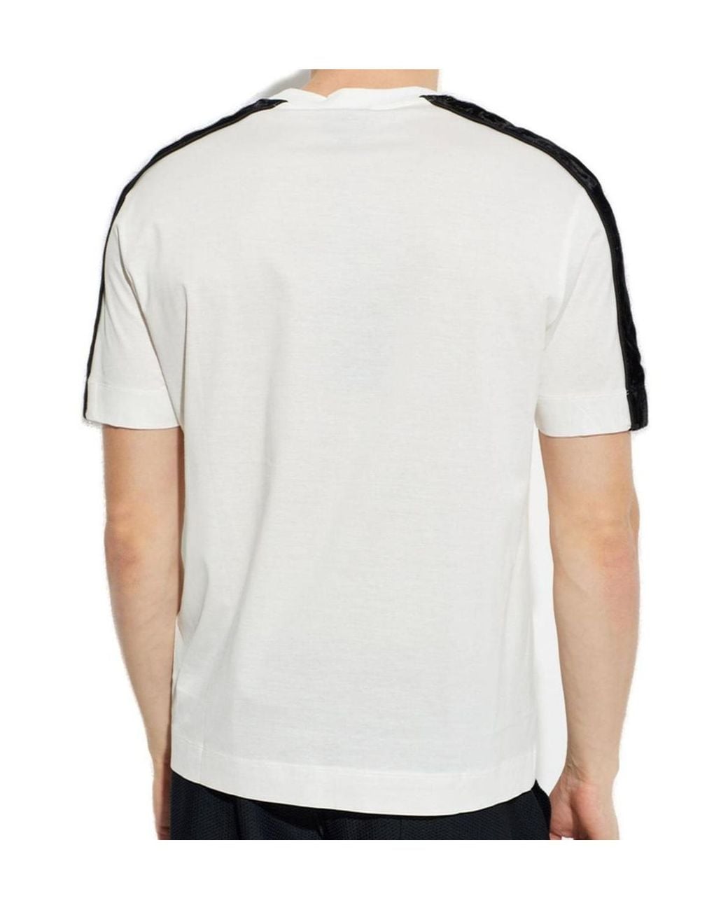 Emporio Armani White Logo Patch Crewneck T-Shirt for men