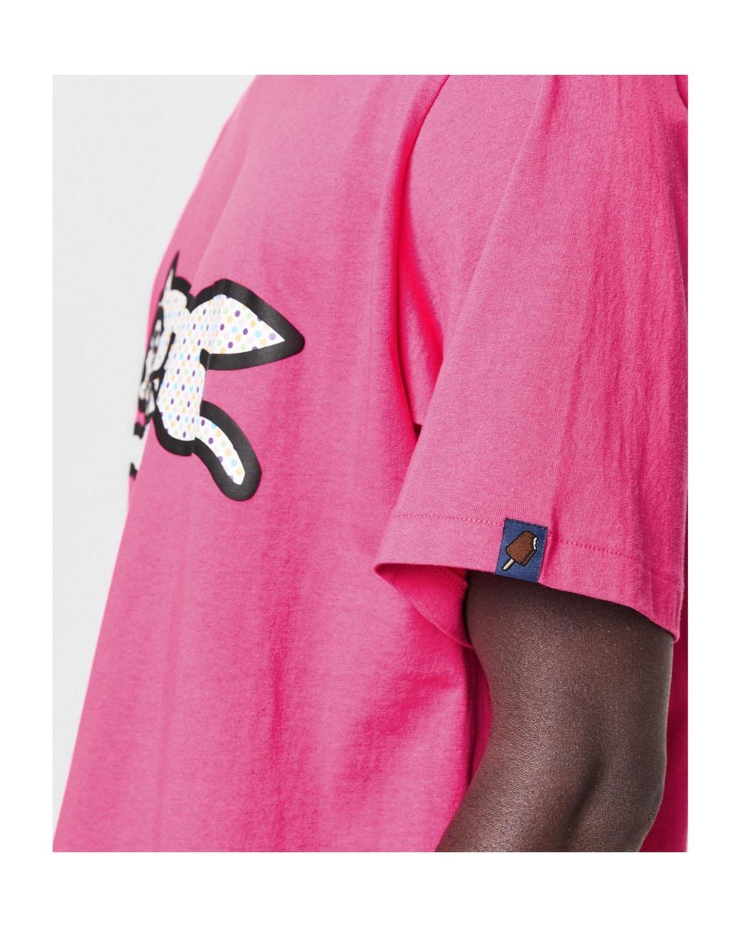 ICECREAM Pink Crew Neck Short-Sleeved T-Shirt for men