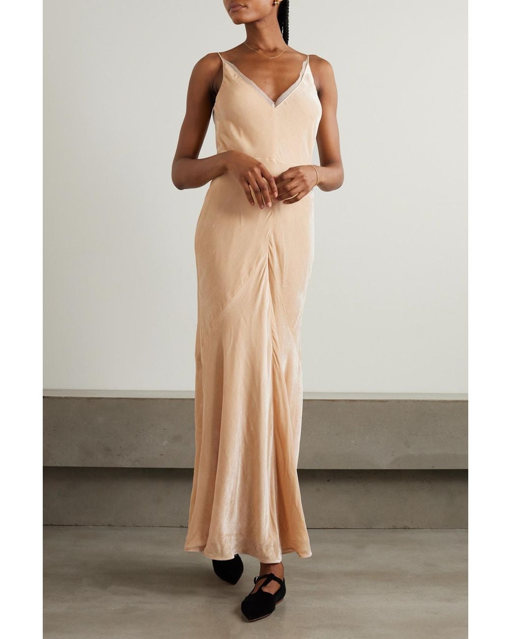 Gabriela Hearst White Net Sustain Doran Gathered Voile-Trimmed Organic Silk-Velvet Gown