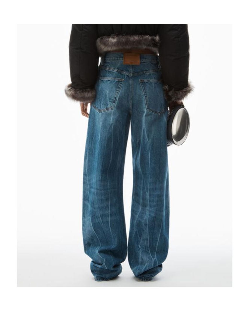 Alexander Wang Blue Blade Logo-Embroidered Balloon Jeans