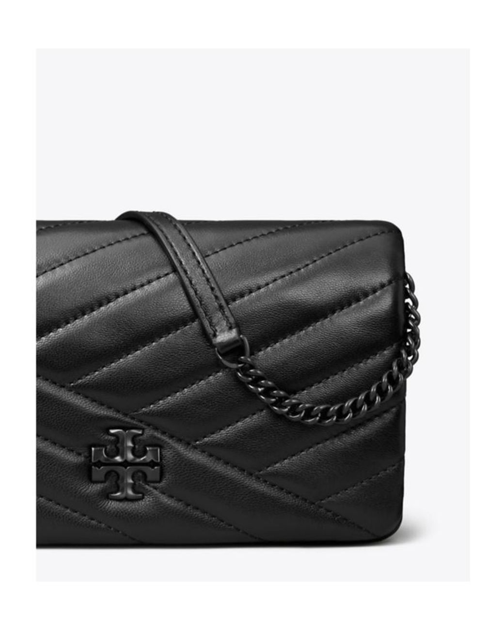 Tory Burch Black Kira Chevron Chain Wallet
