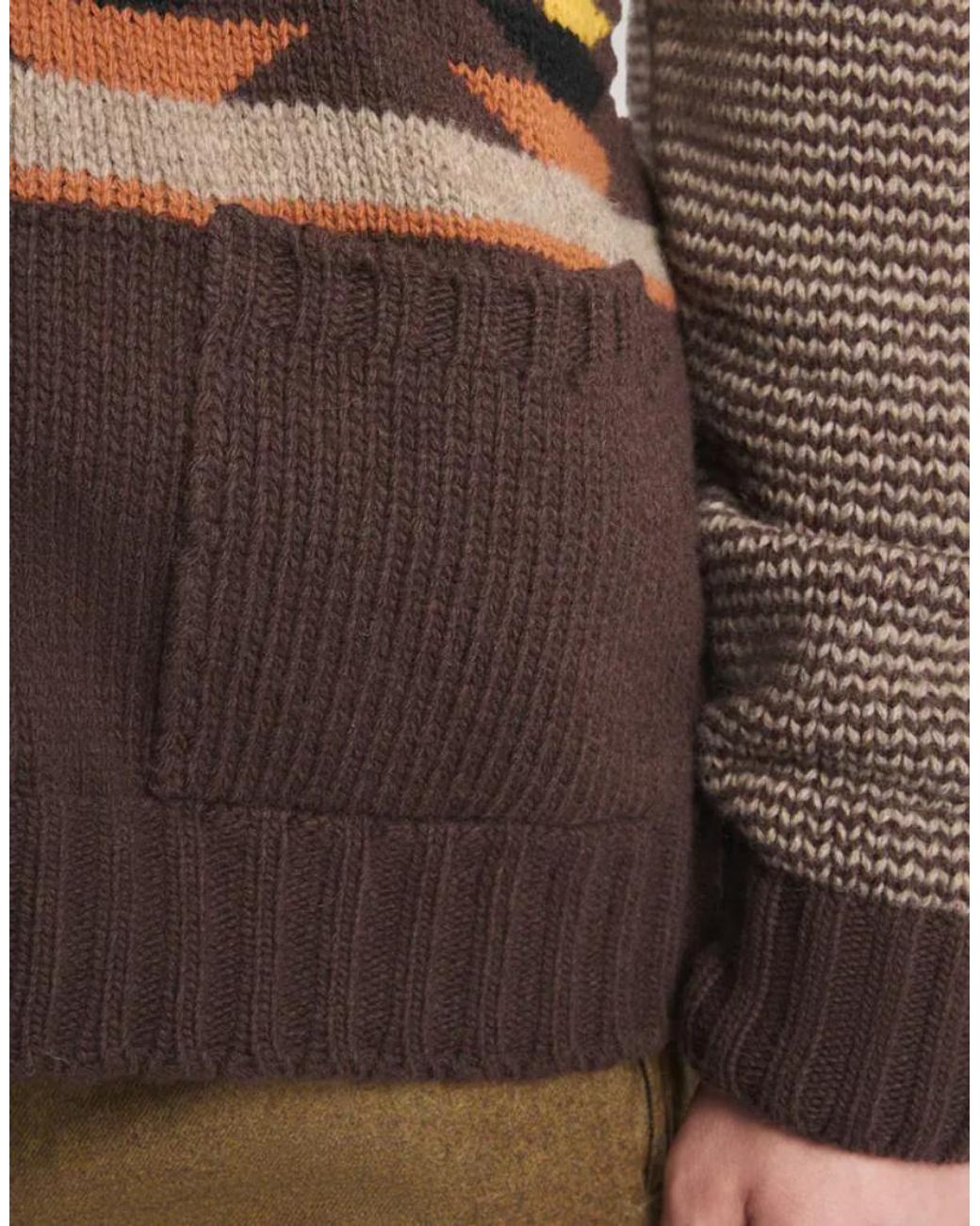 Fay Brown Jacquard Shawl Collar Cardigan for men