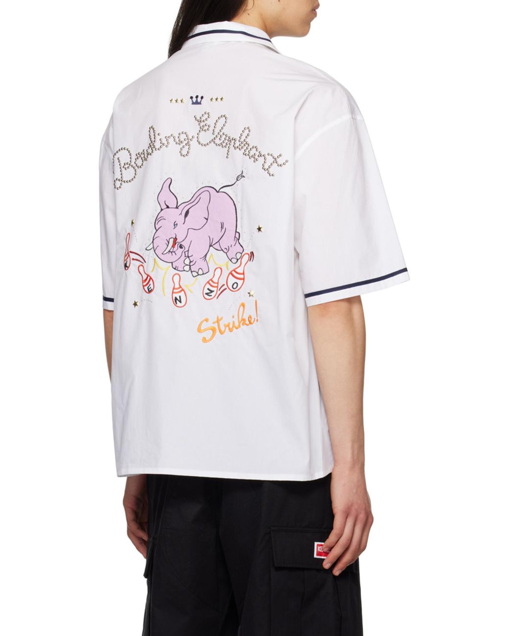 KENZO White 'Bowling Elephant' Hawaiian Shirt for men