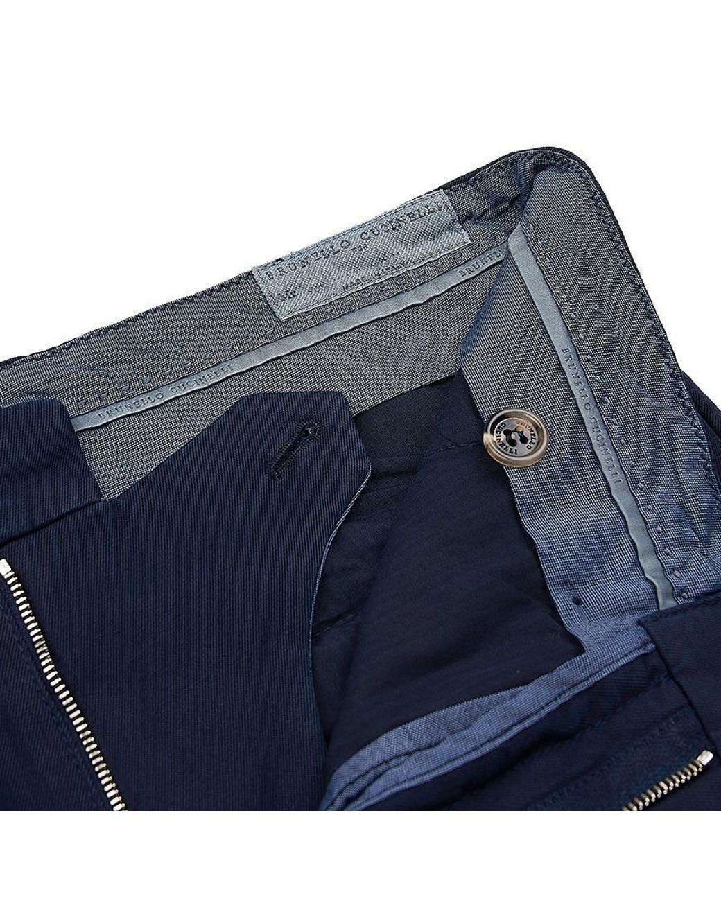 Brunello Cucinelli Blue Leisure-Fit Pleated Gabardine Trousers for men
