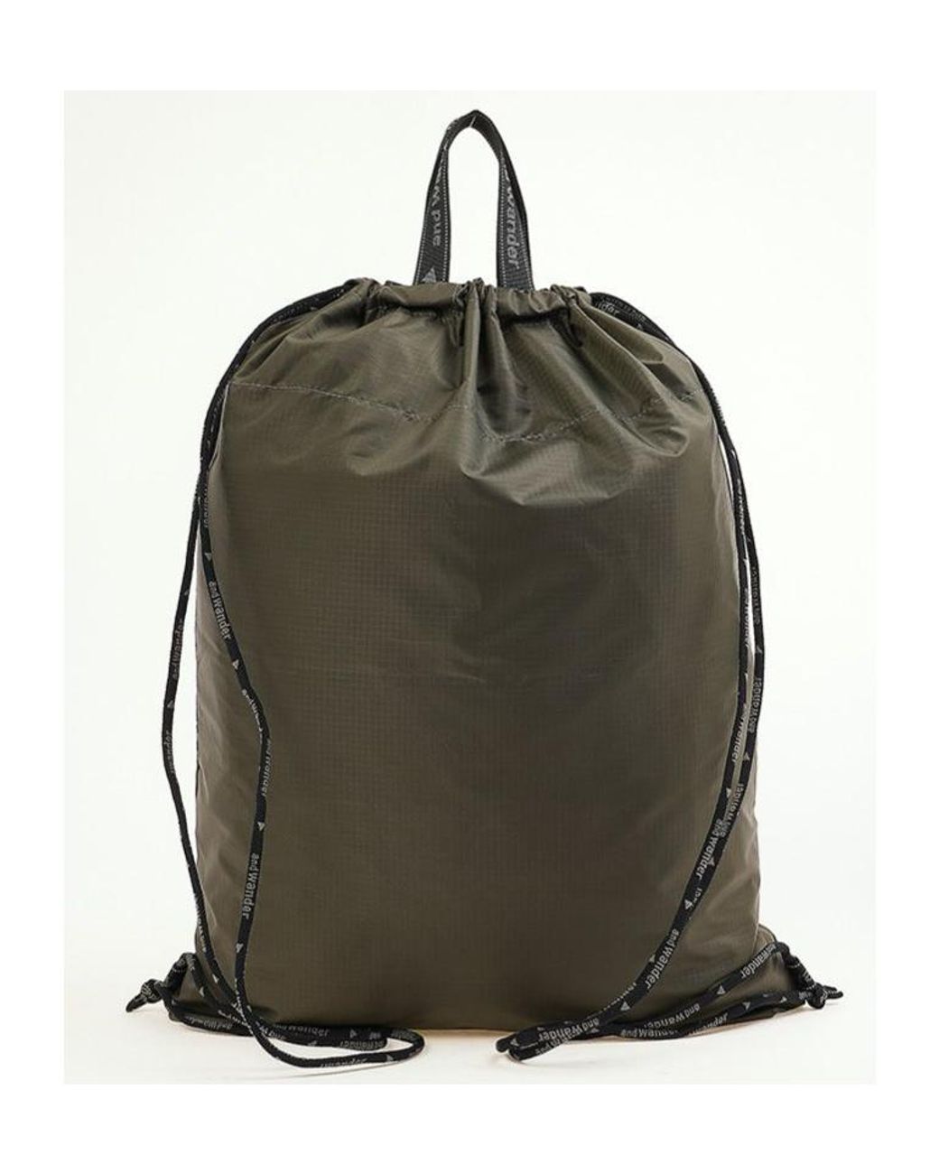 And Wander Green Drawstring Tote Bag for men