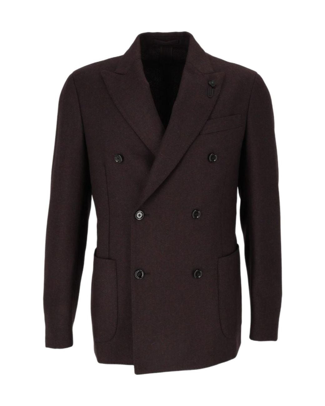 Lardini Black Roma Double-Breasted Blazer for men