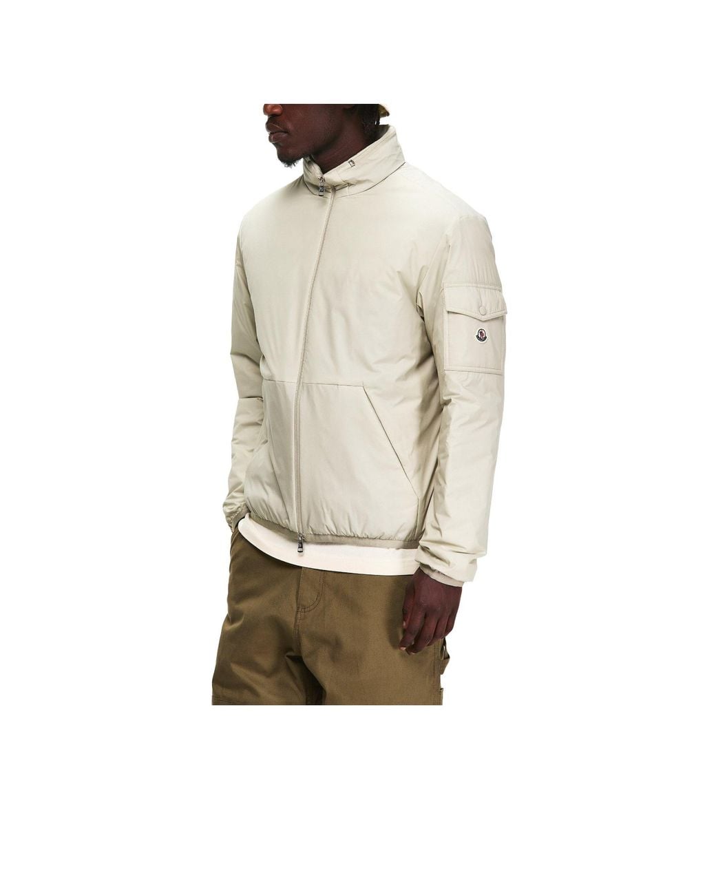 Moncler White Stand-Collar Jacket for men