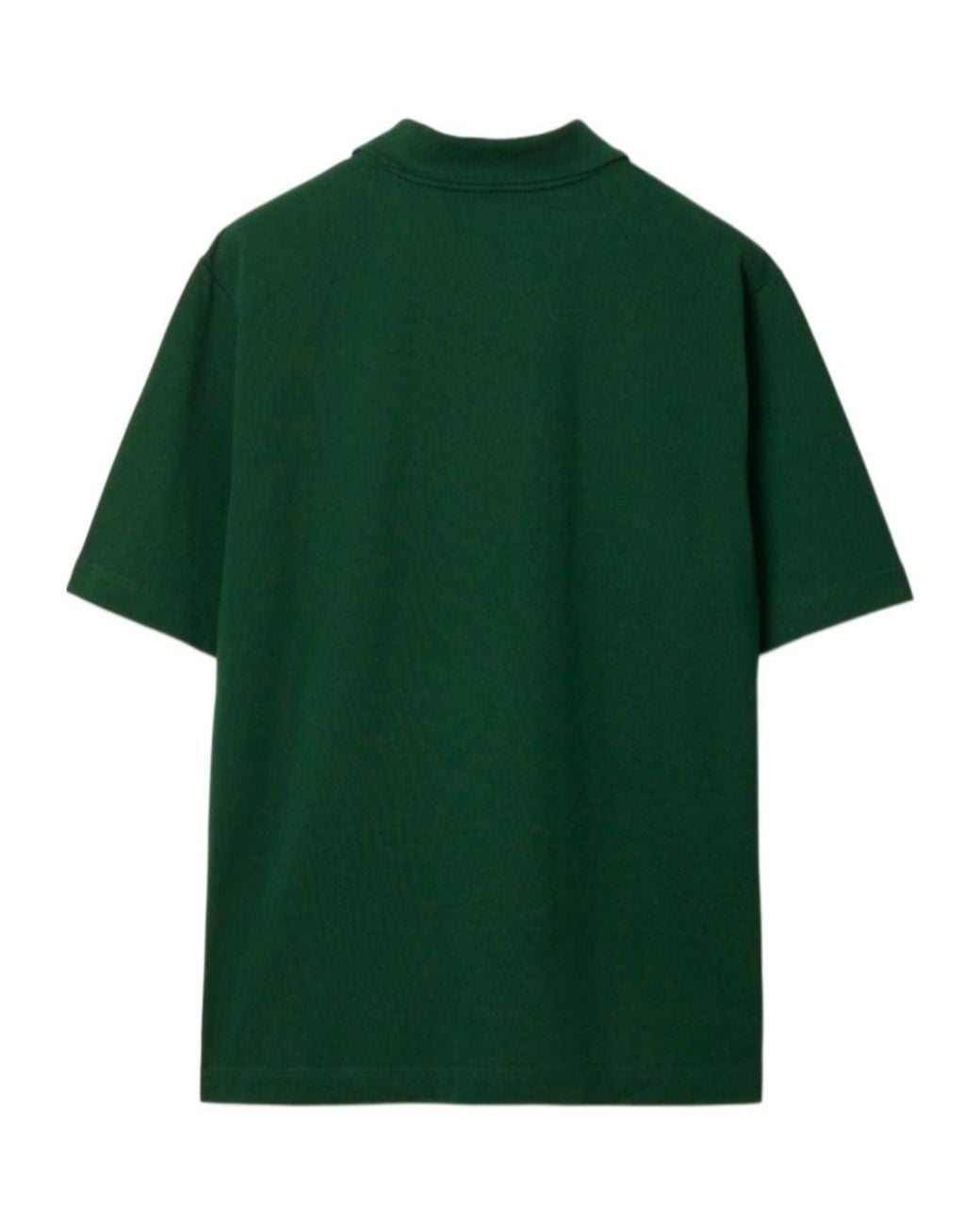 Burberry Green Logo Embroidered Cotton Polo Shirt for men