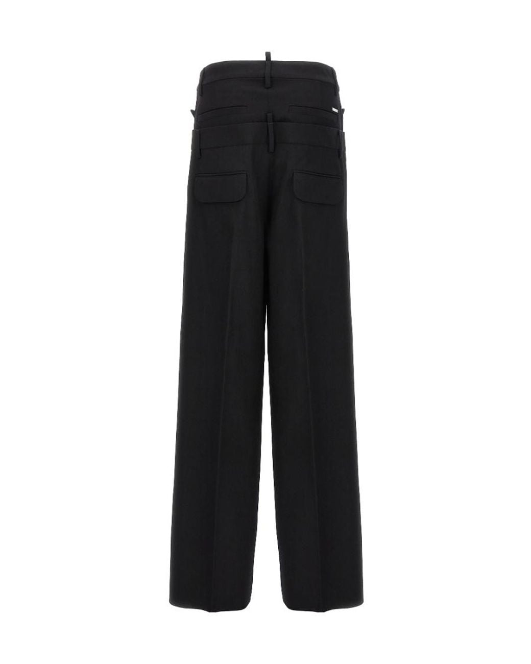 DSquared² Black Logo Detailed Wide-Leg Trousers