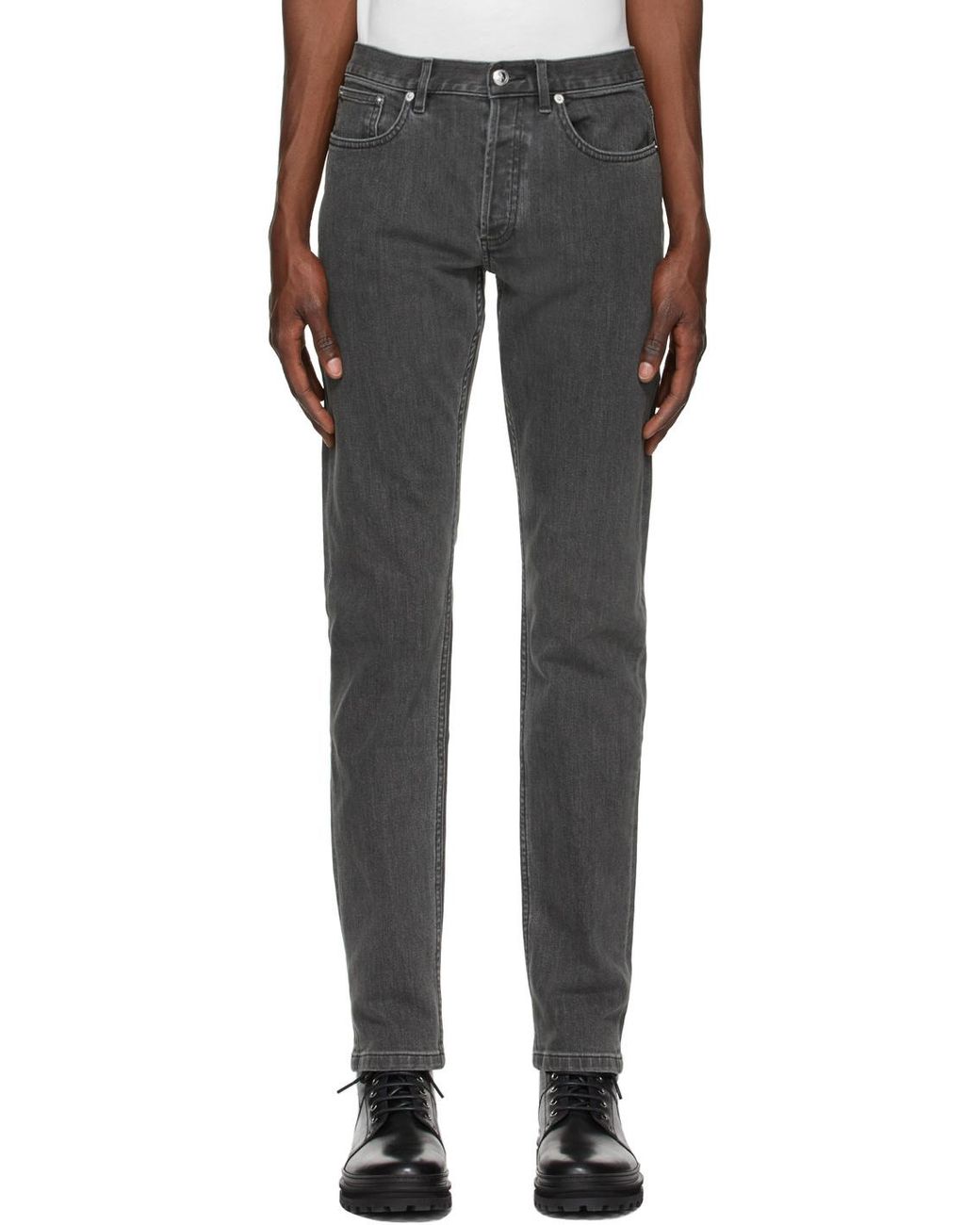 A.P.C. Gray Mid-Rise Slim-Fit Jeans for men