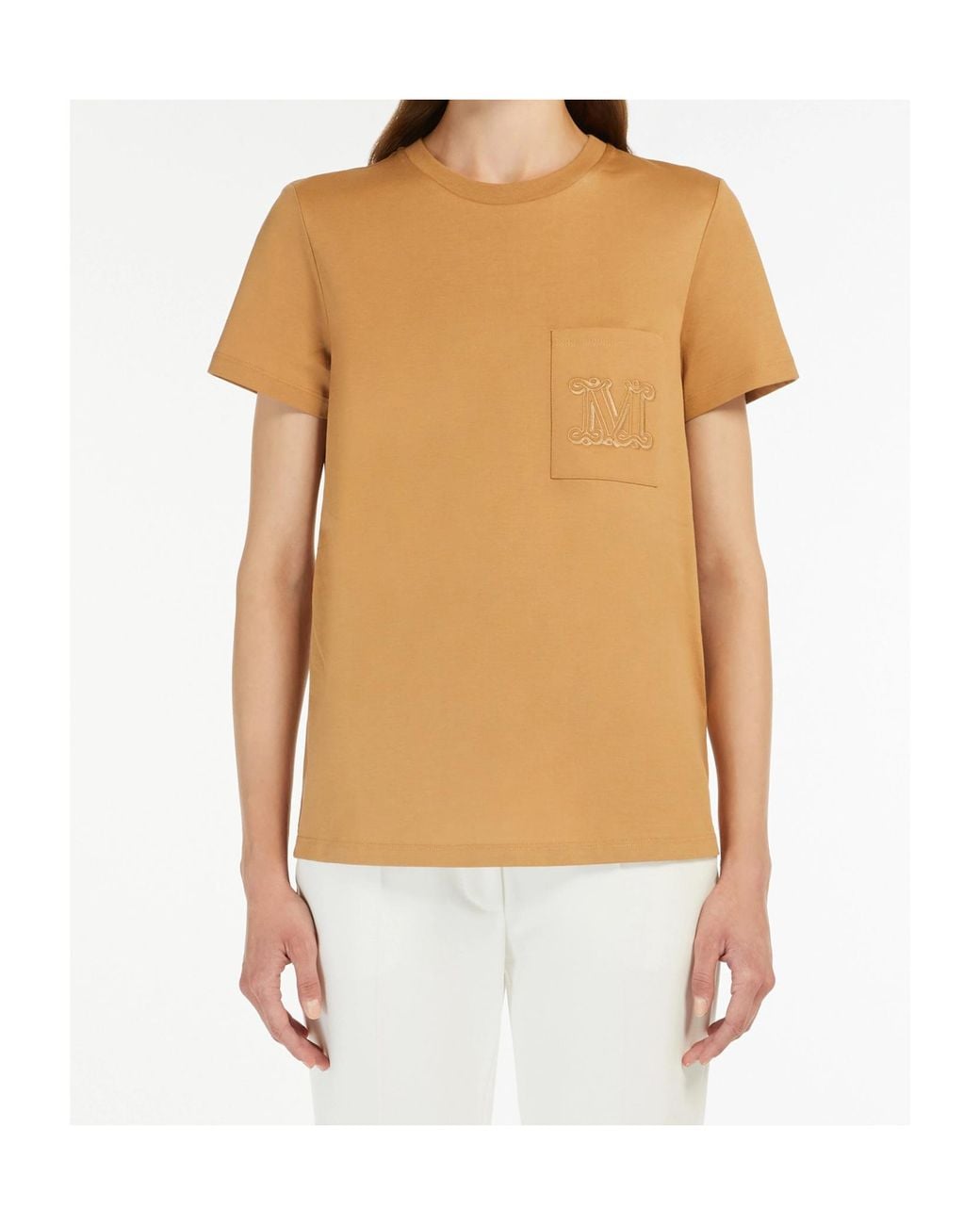 Max Mara Natural Logo Pocket Crewneck T-Shirt