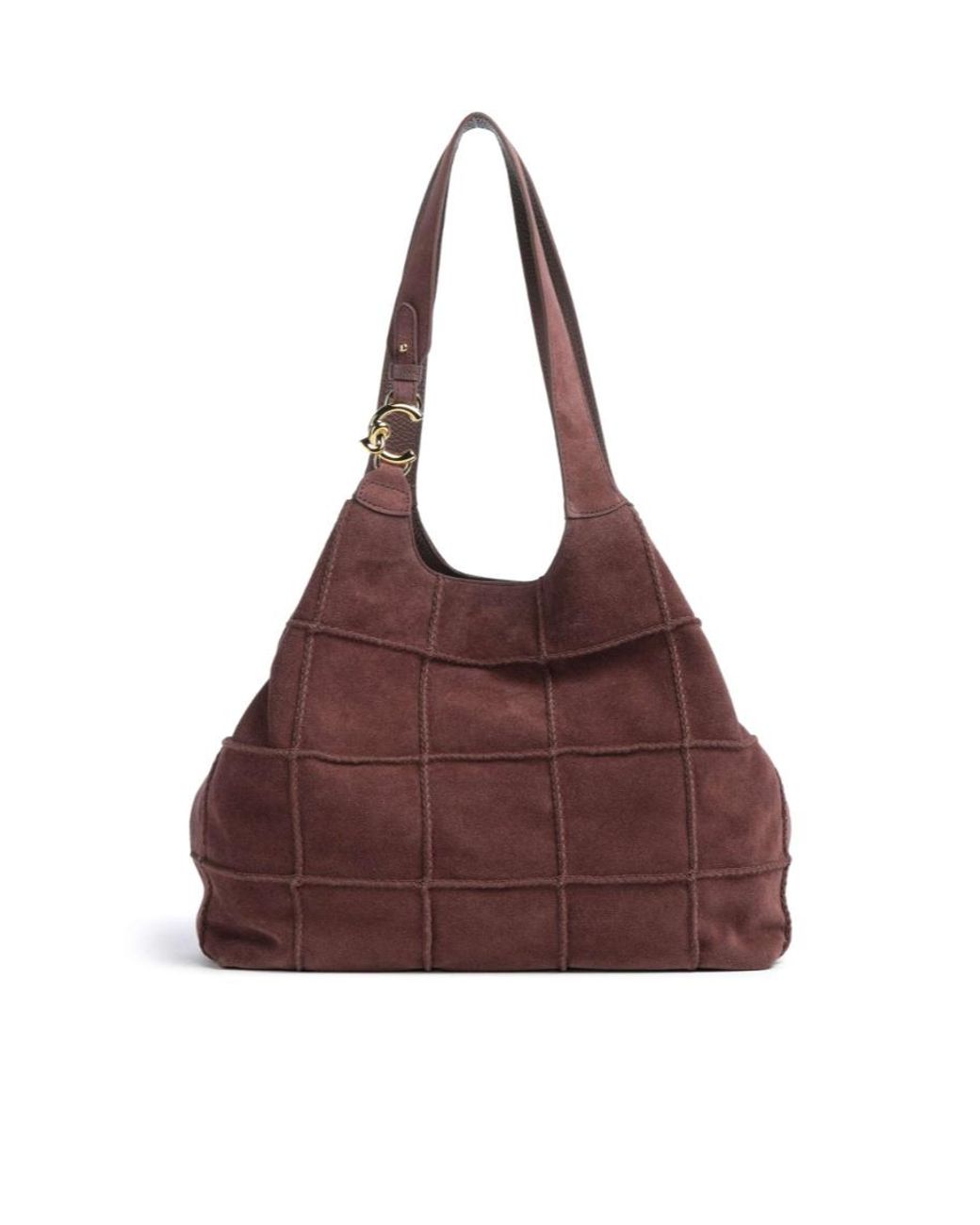 Coccinelle Brown Quilted Panel Tote Bag