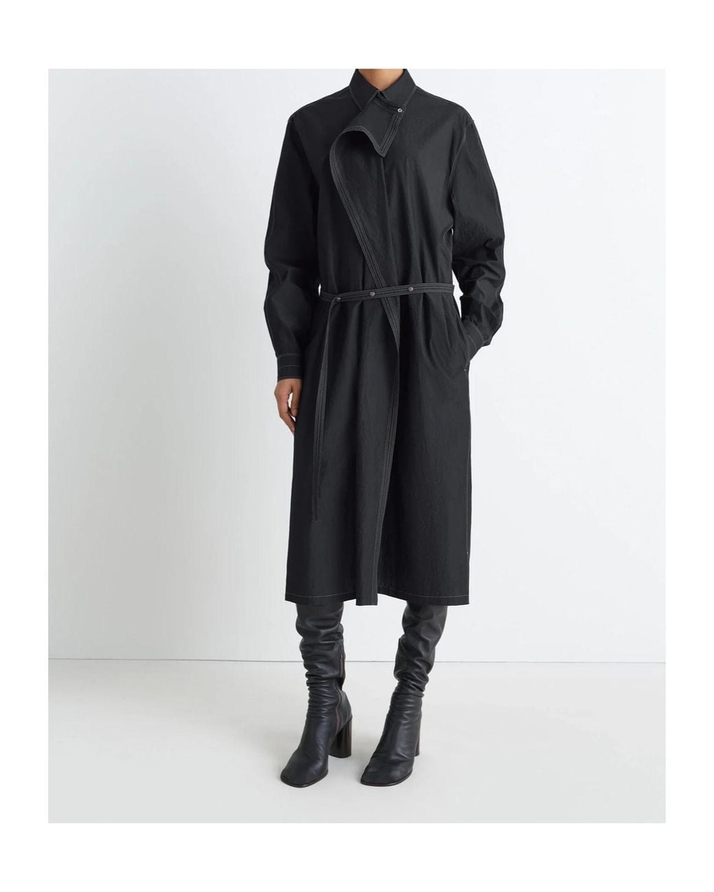 Lemaire Black Belted Shirt Dress