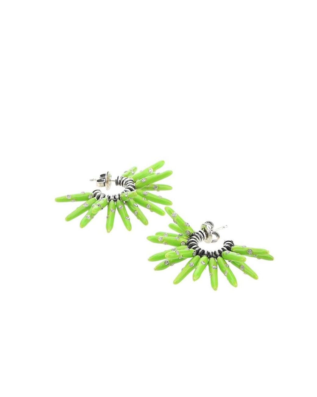 Bottega Veneta White Logo Earrings