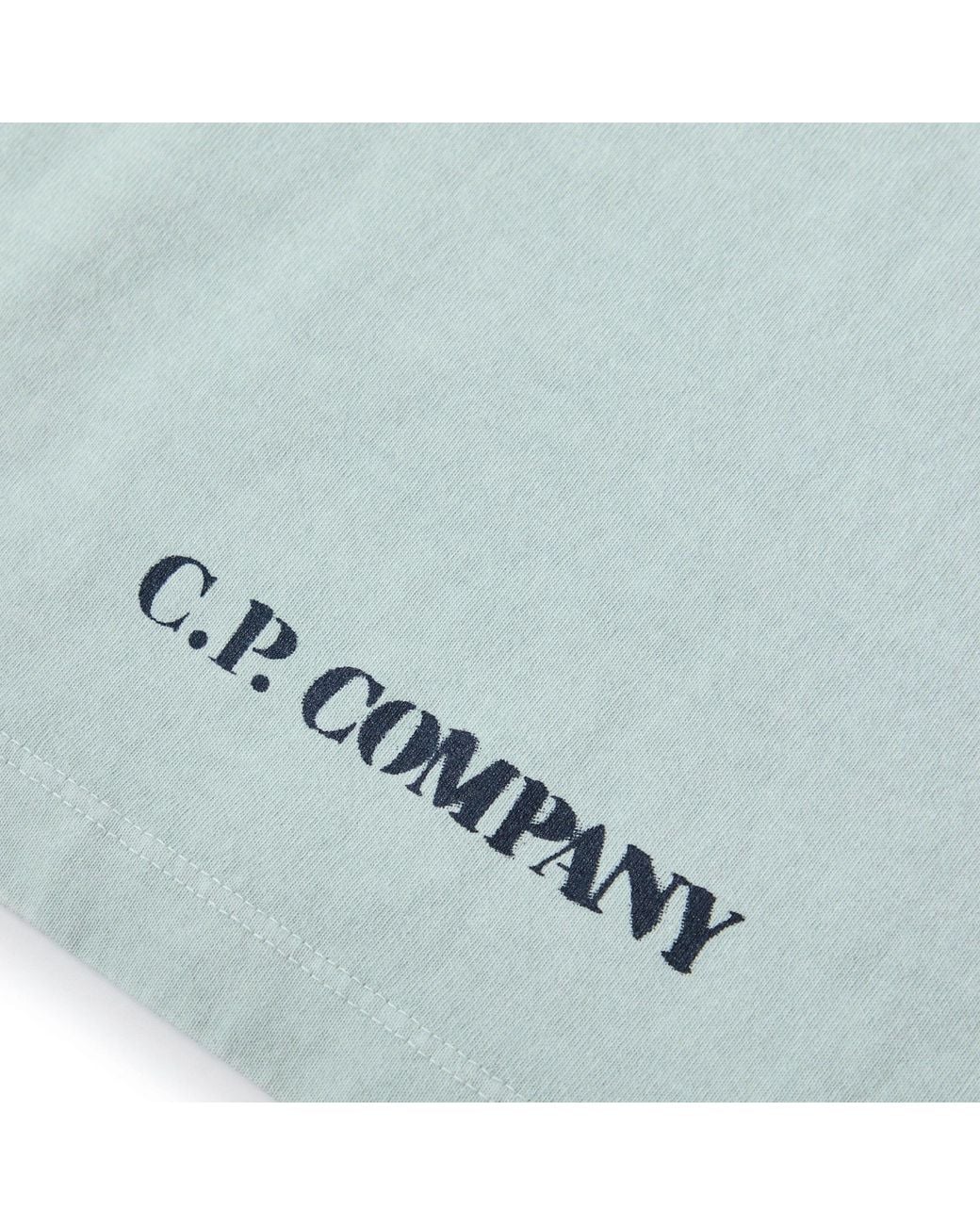 C P Company Blue Logo Crew Neck T-Shirt for men