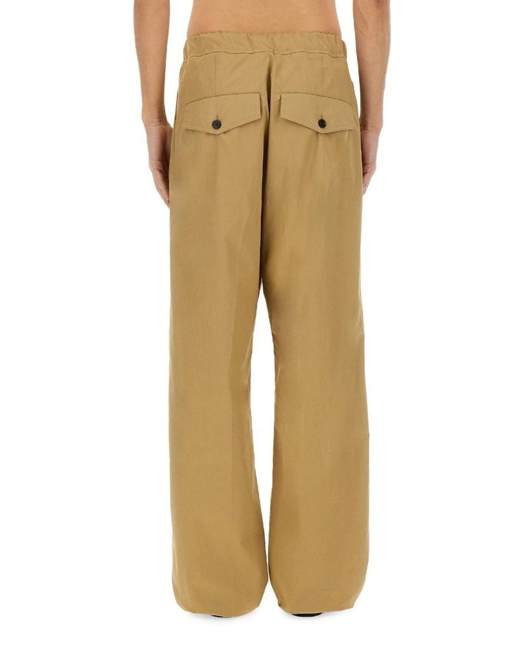Dries Van Noten Natural Drawstring Wide-Leg Trousers for men