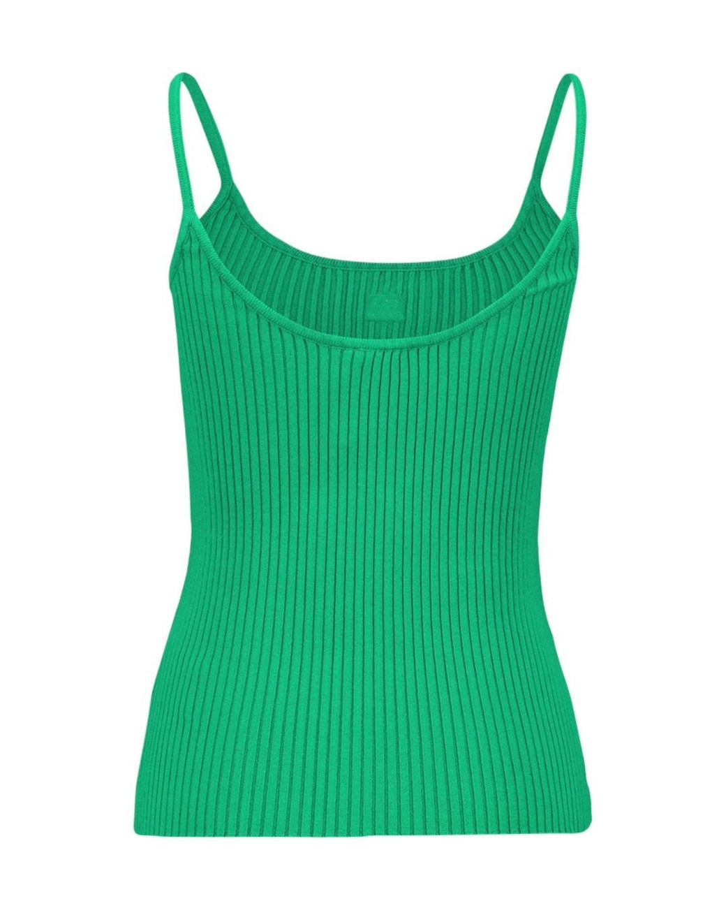 Courreges Green Courrèges Ribbed Logo Knitted Top