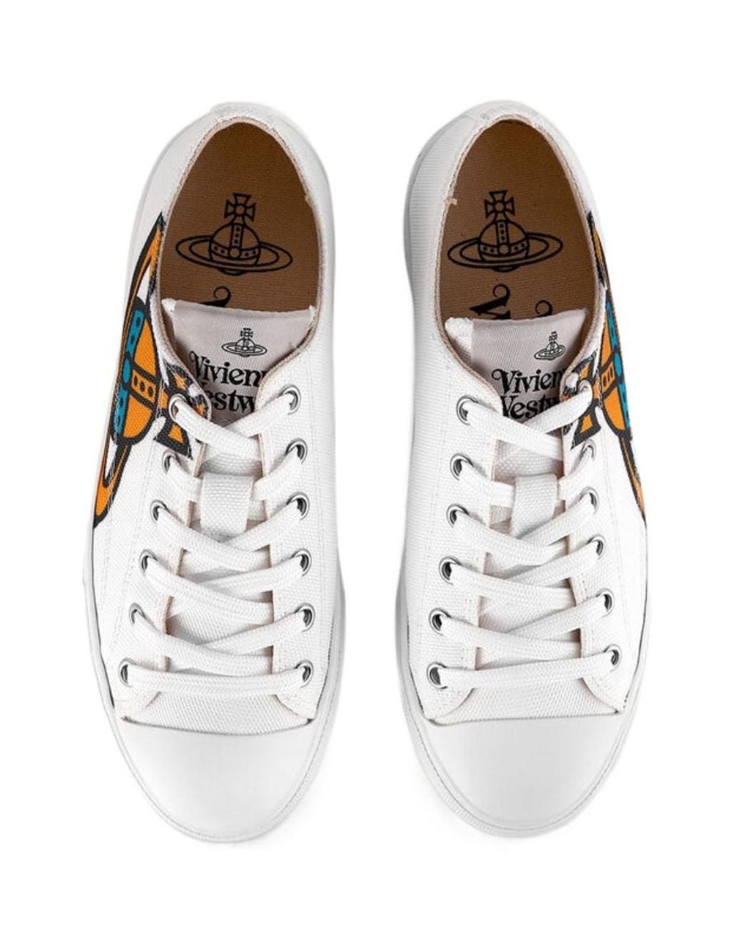 Vivienne Westwood White Saturn Print Low-Top Sneakers for men