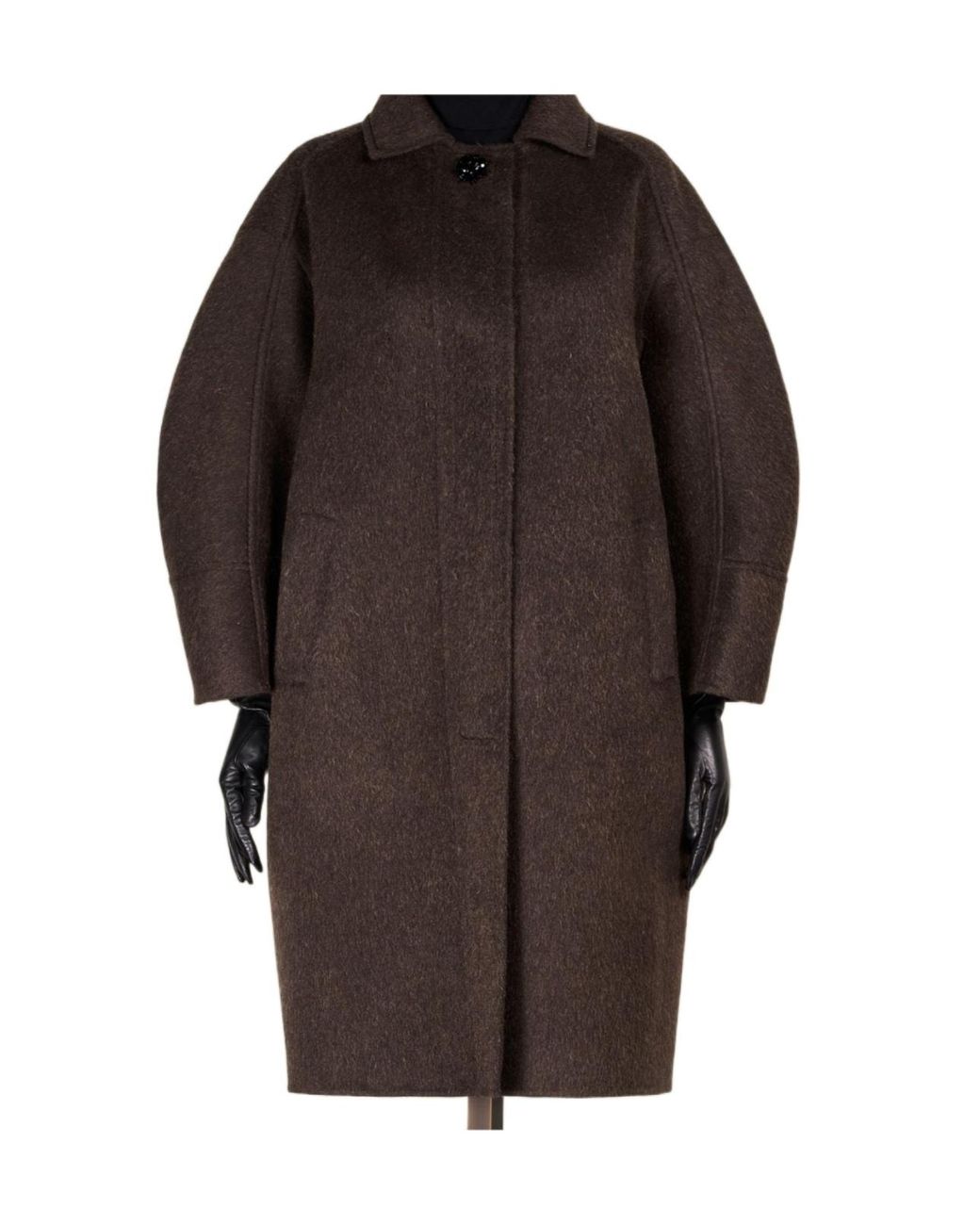 Max Mara Brown Wool Andmohair Cocoon Coat