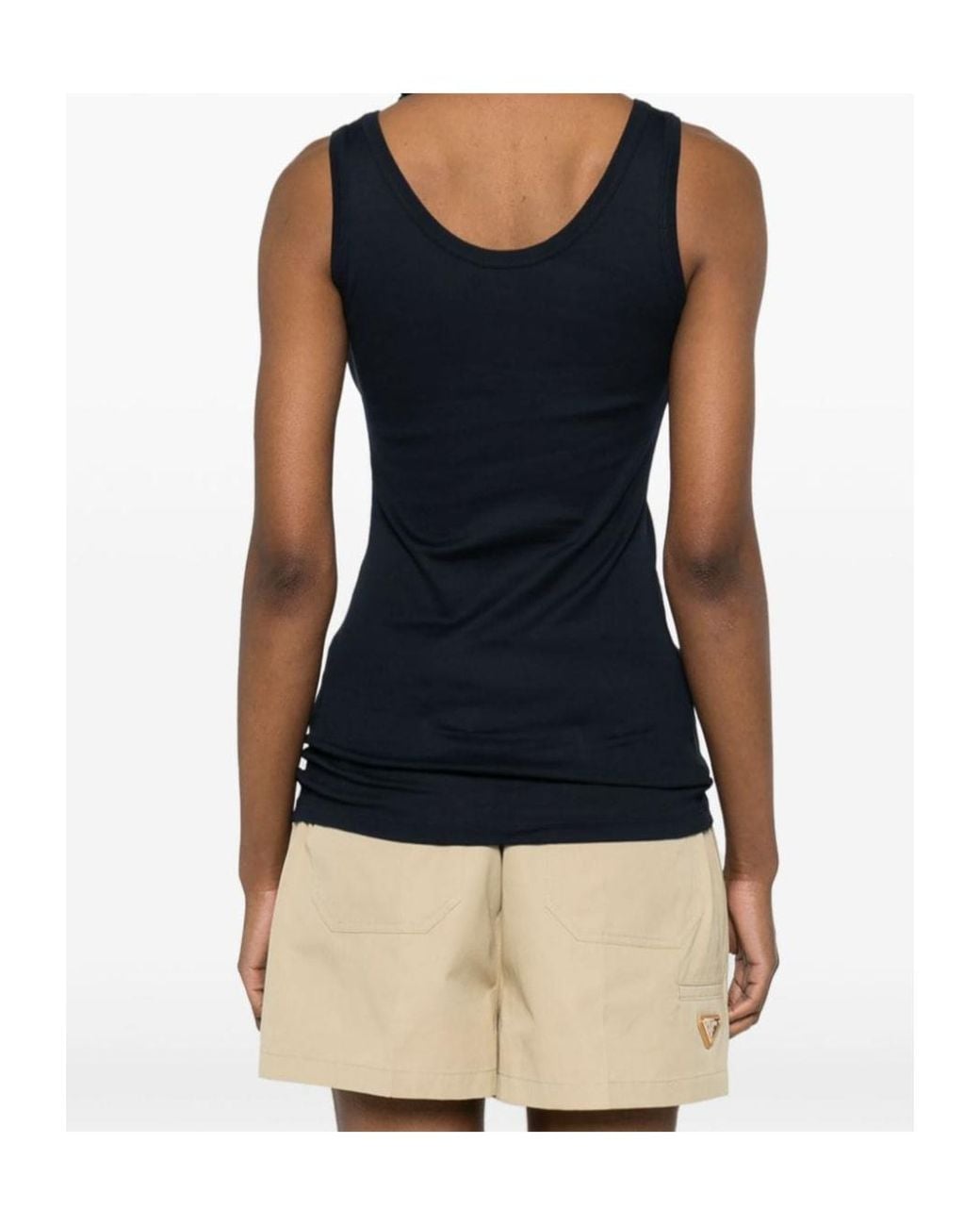 Prada Blue Logo Plaque Sleeveless Tank Top