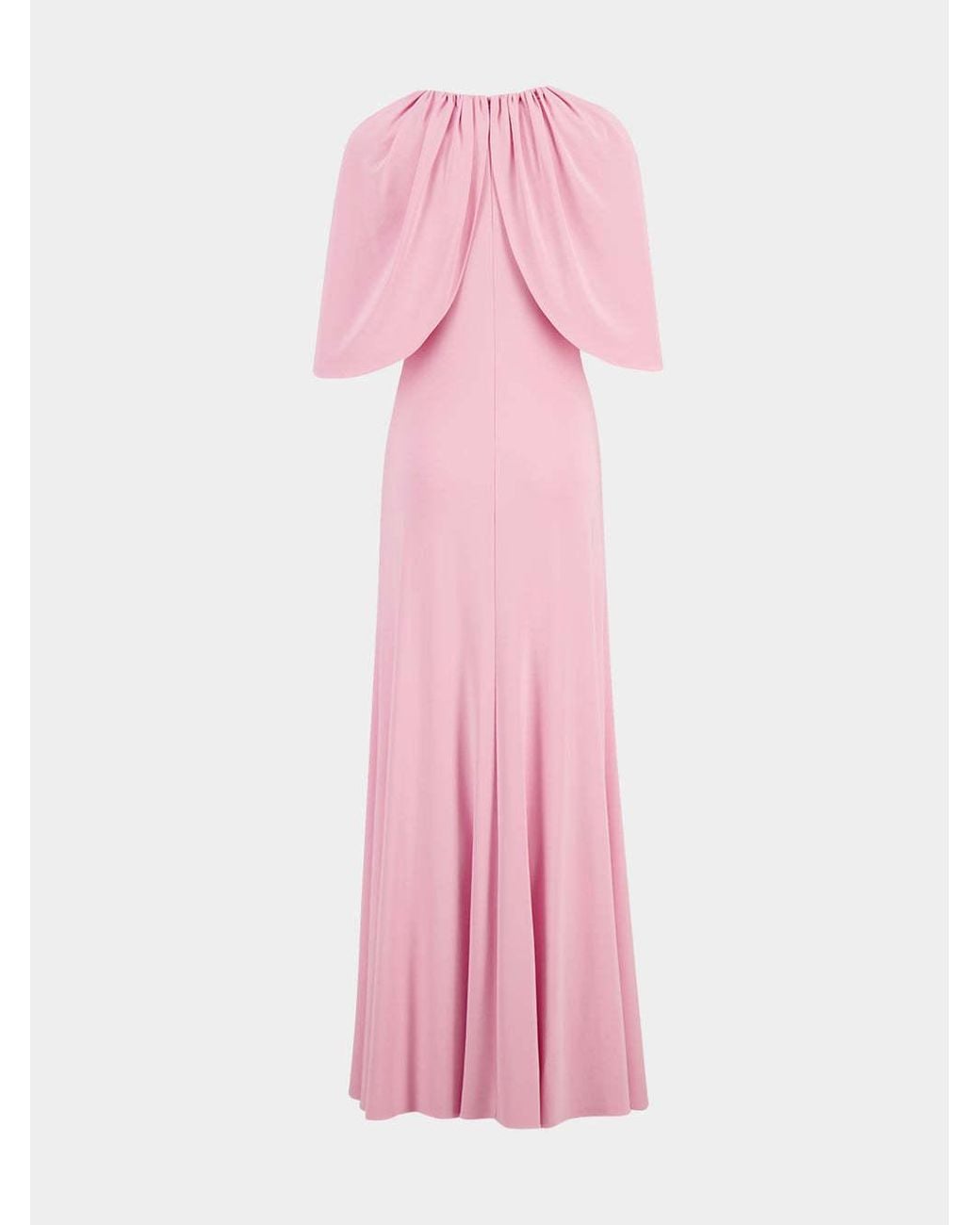 Roland Mouret Pink Gathered Cape Jersey Gown