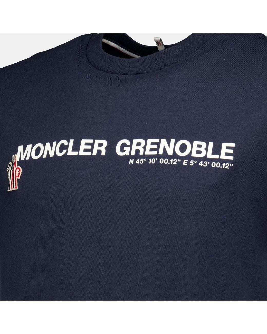Moncler Blue Printed T-Shirt for men