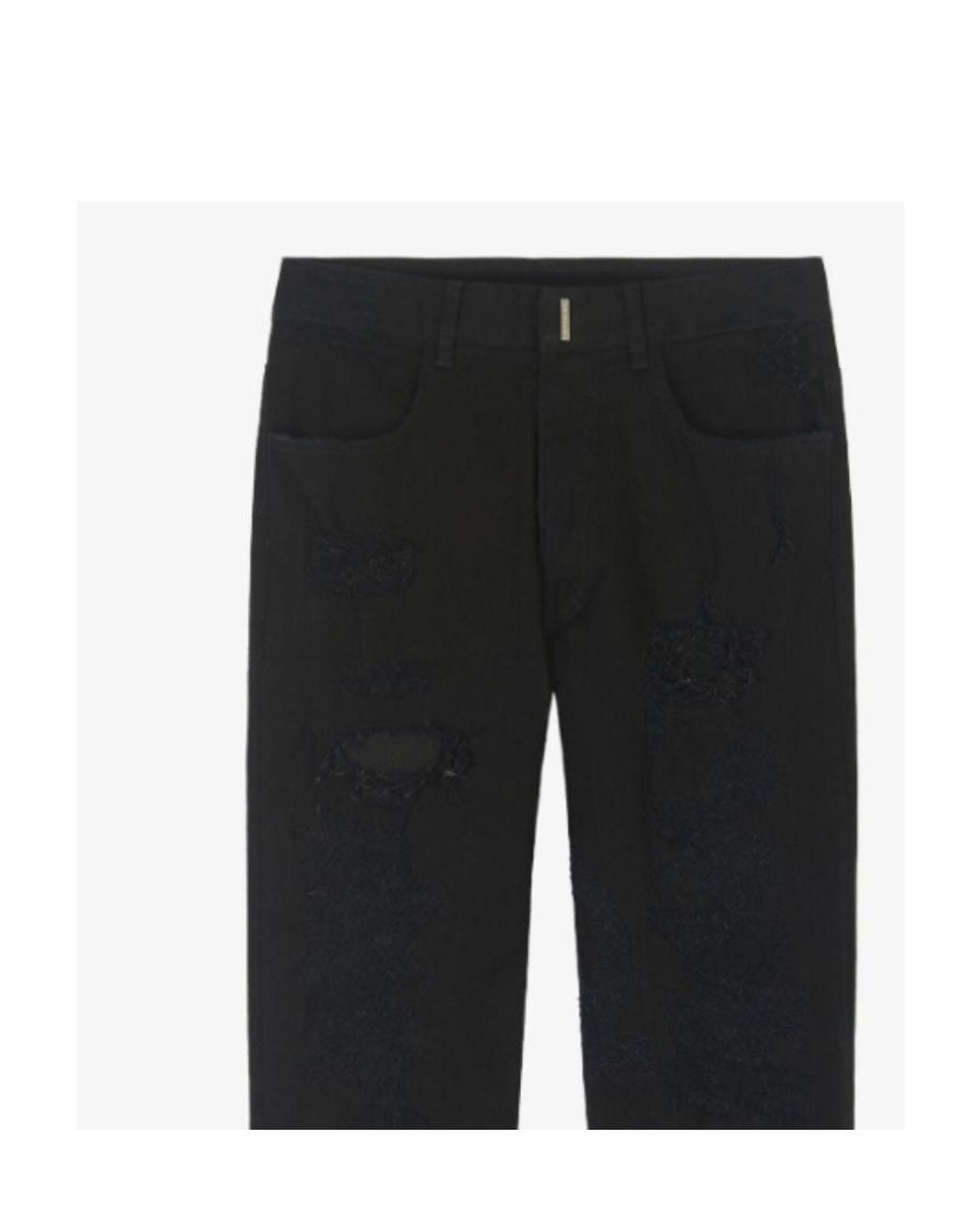 Givenchy Black Destroyed Slim Fit Jeans for men