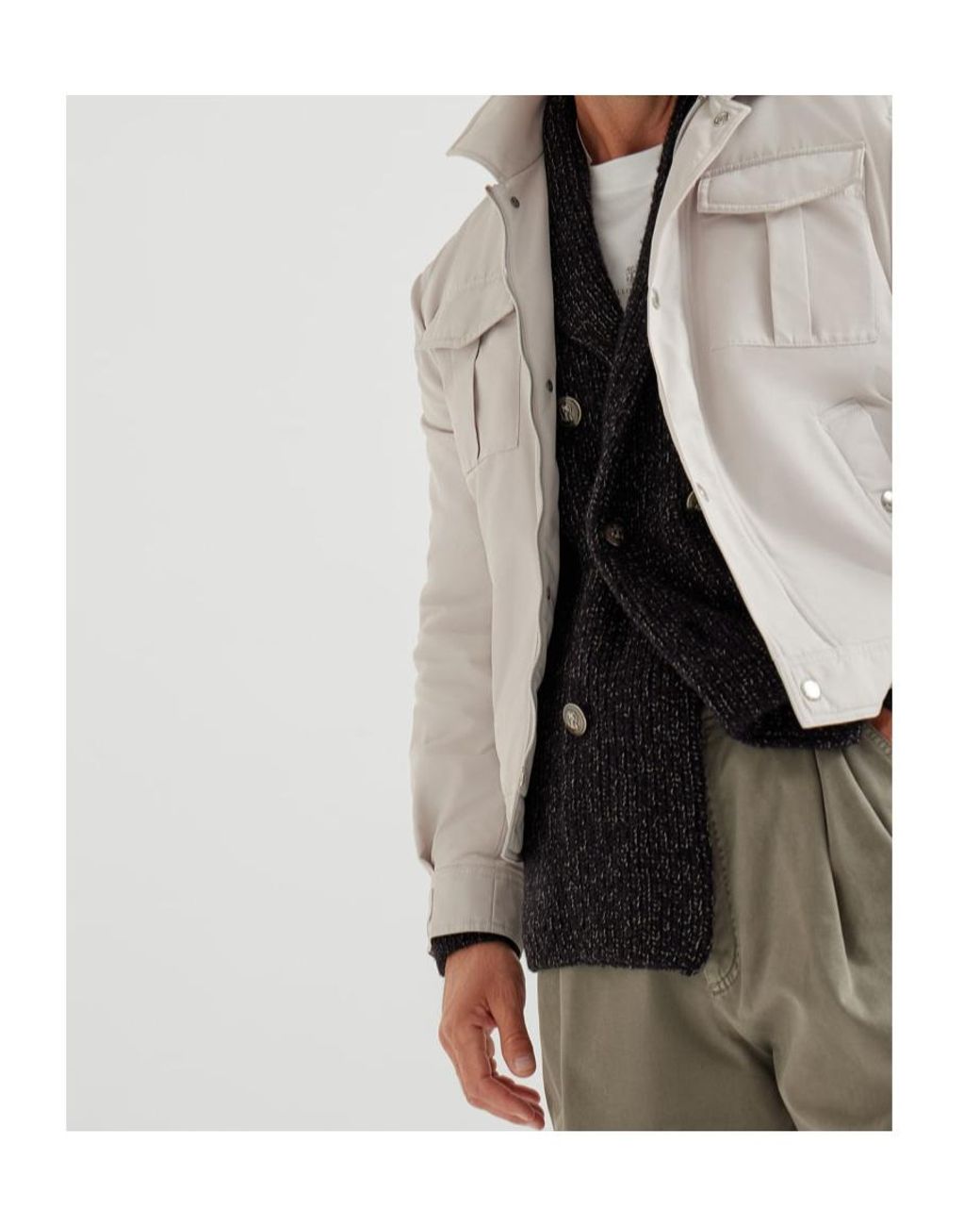 Brunello Cucinelli Multicolor Padded Flap-Pocket Jacket for men