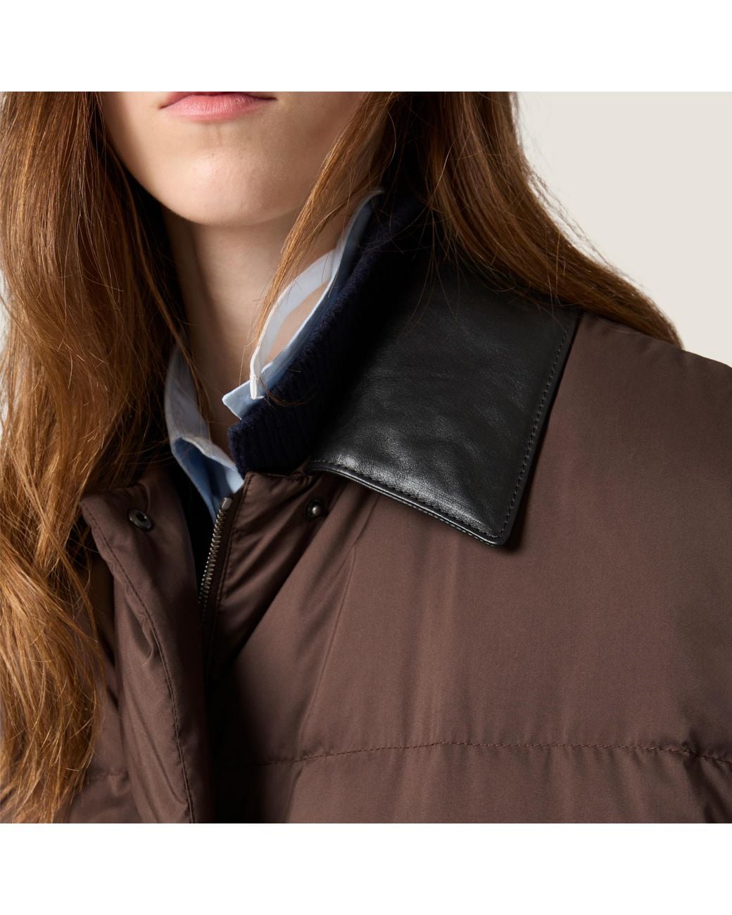 Miu Miu Brown Technical Pongé Down Vest